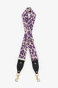 Bag Strap Black & Violet Leopard