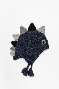 Bambino Hats: Dinosaur Beanie Navy & Grey