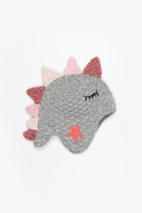 Dinosaur Beanie Pink & Grey