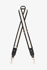 Bag Strap White & Gold Stripe