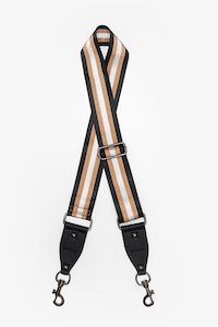 Bag Strap Black & Rose Gold Stripe