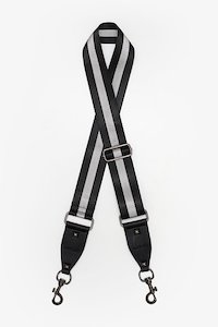 Bag Strap Black & Silver Stripe