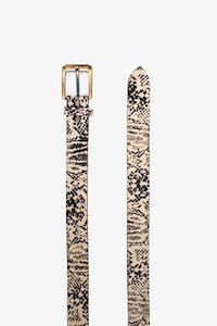 Hide Belt Wide Snake Print