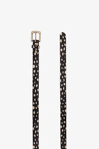 Hide Belt Thin Black & White Dot