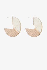 Wood & Resin Disc Earring