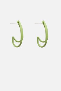 On Trend Playful - ANTLER: Double Looped Earring Green