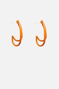 On Trend Playful - ANTLER: Double Looped Earring Orange