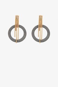 Aria Earring Grey & Gold