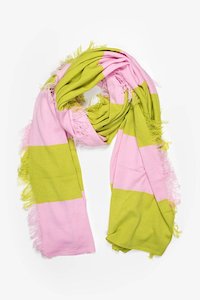 Stripe Scarf Chartreuse & Bubblegum