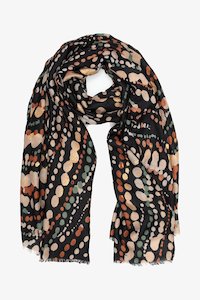 Scarves - ANTLER: Black Multi Spot Scarf