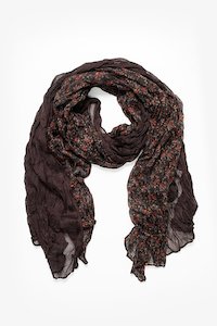 Chocolate Floral Scarf