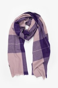 Checked Scarf Lilac