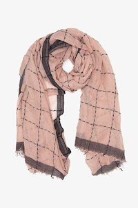 Standard Scarves - ANTLER: Windowpane Scarf Blush