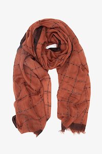 Windowpane Scarf Nutmeg