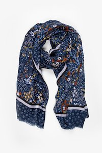 Navy Floral Scarf