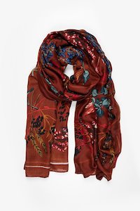 Rust Floral Scarf