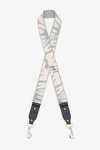 Bag Strap Sage & Pink Print