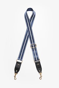 Bag Strap White V Navy