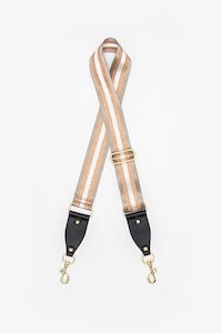 Bag Straps - ANTLER: Bag Strap Taupe & Rose Gold Stripe