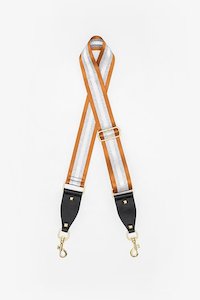 Bag Strap Caramel & Silver Stripe