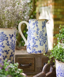 Planter: Blue Floral Jug