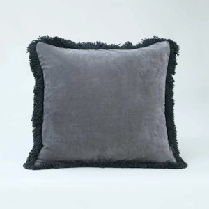 M M Linen: M.M Linen Sabel Cushion Grey/Charcoal