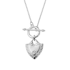 Silver Necklace with Shield Pendant