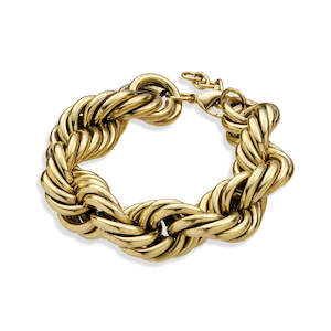 Jewellery Bracelets: Gold Fashion Rolled Rope Chain Bracelet