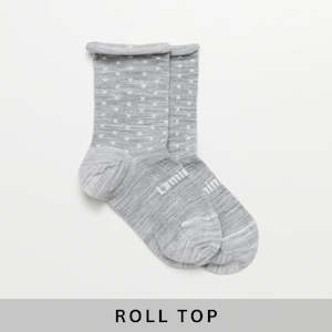 Lamington Socks: Merino Wool Crew Socks  Roll Top | Woman | Powder