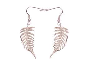 Silver Dainty Fern Earrings