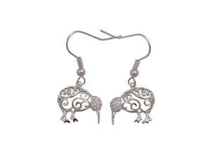 Whats New: Silver Rhinestone Kiwi Earrings