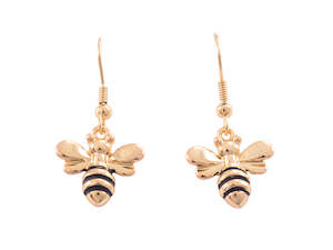 Gold Rhodium Bee Earrings