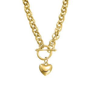 Gold Link Heart Necklace