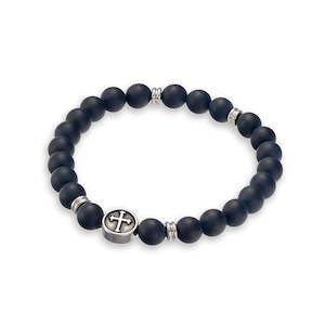 Jewellery Bracelets: Unisex Matt Onyx Bead Bracelet