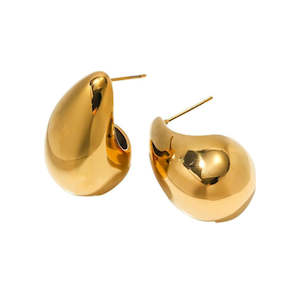 Jewellery Earrings: Gold Plated Large Teardrop Earrings