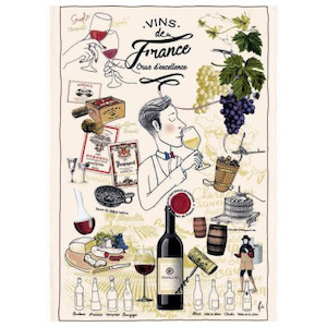 The Little French: French Vino Tea Towel