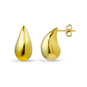 Gold Plated Teardrop Stud Earrings