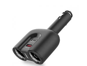 Splitters: Gorilla Power Dual Port USB-C PD & QC3.0 Car Charger with Cigar Lighter Splitter