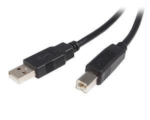 8ware: USB 2.0 Certified Cable A-B 5m Black Metal Sheath UL Approved