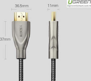 UGREEN HDMI Carbon Fiber Zinc Alloy Cable 2m (Gray)