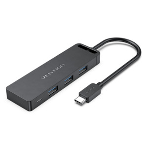 Usb Hubs: Vention USB-C to USB 3.0*3/USB-C(Gen1)/Micro-B HUB 0.15M Black ABS Type