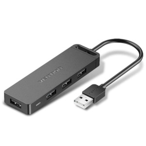 Vention 4-Port USB 2.0 Hub With Power Delivery 1M Black