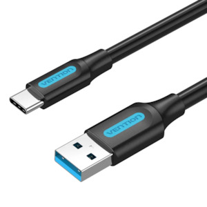 Ugreen: Vention USB 3.0 A Male to C Male Cable 2M Black PVC Type