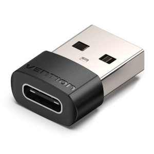 Vention USB 2.0 Male to USB-C Female Adapter Black PVC Type