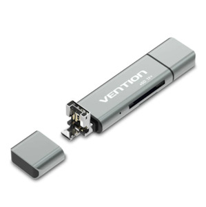 Storage Media: Vention USB2.0 Multi-function Card Reader Gray