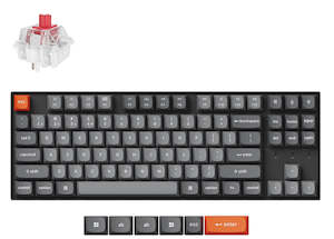 Keyboard: Keychron K8M-B1, 80% TKL Layout 87 Keys, Keychron Super Red Switch, RGB, Mechanical Wireless Keyboard