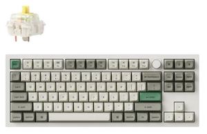 Keyboard: Keychron Q3M-P4 Q3 Max, 80% Layout, Gateron Jupiter Banana Switch, RGB, Shell White, QMK/VIA Wireless Mechanical Max with Knob Keyboard