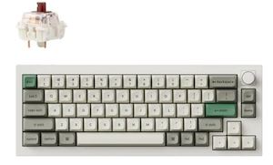 Keyboard: Keychron Q2M-P3, Q2 Max, 65% layout 68 keys, Shell White, Brown Switch,  RGB, Hot-Swap,  Gateron Jupiter,  Wireless, with knob