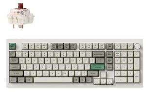 Keyboard: Keychron Q5M-P3, 96% layout 100 Keys, Gateron Jupiter Brown Switch, RGB, Shell White, Hot Swap QMK/VIA Wireless Mechanical Max Keyboard