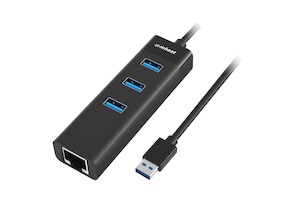 mbeat 3-Port USB3.0 Hub + Gigabit Ethernet (RJ45) LAN -Black